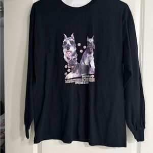 Gildan Black Long Sleeve Tee with Schnauzer Print